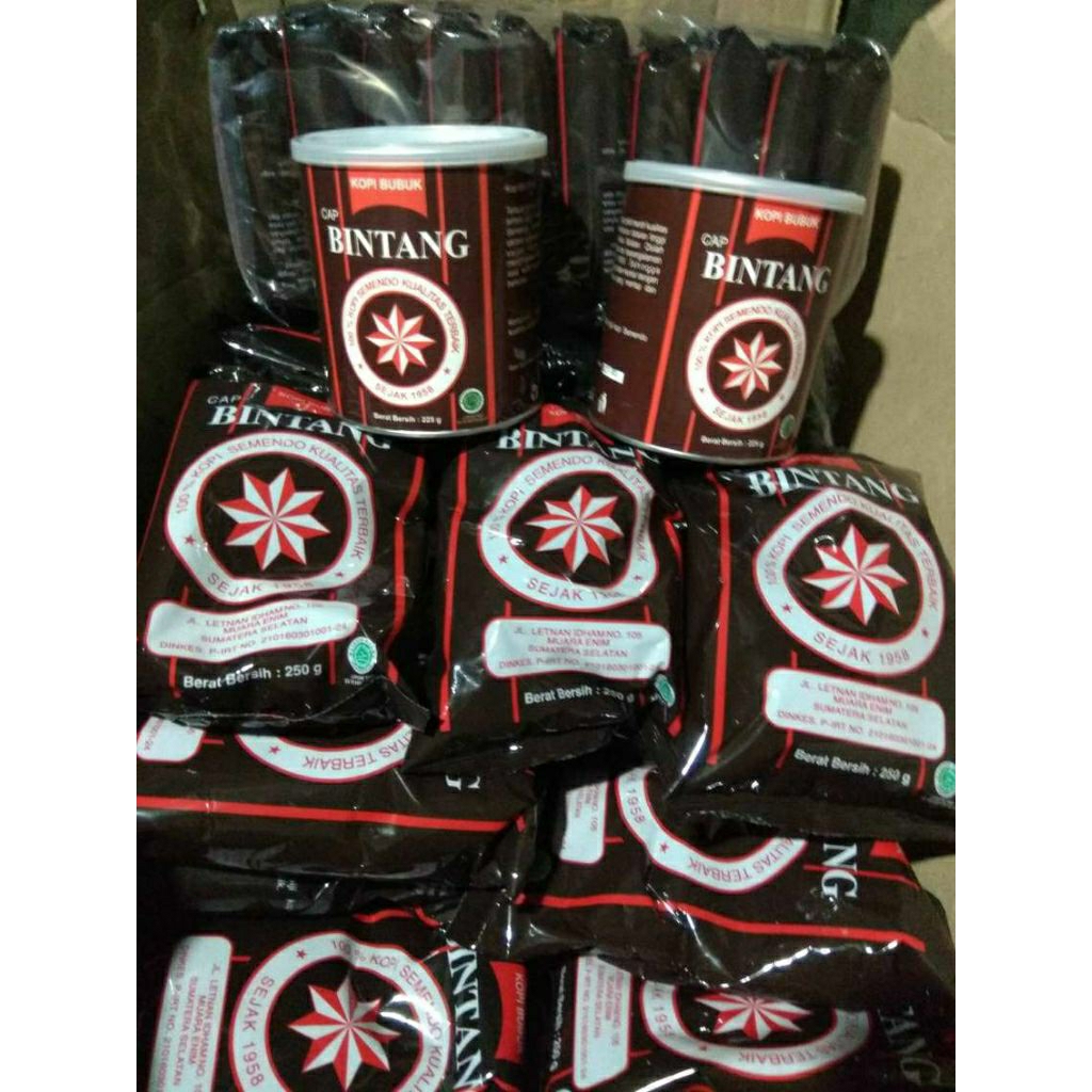 Kopi Hitam Bubuk Cap Bintang Asli Semendo Kemasan 50 Gram