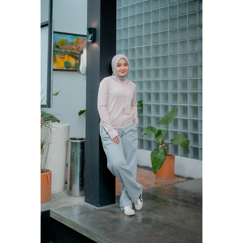 JAKET OLAHRAGA WANITA MESH HOODIE