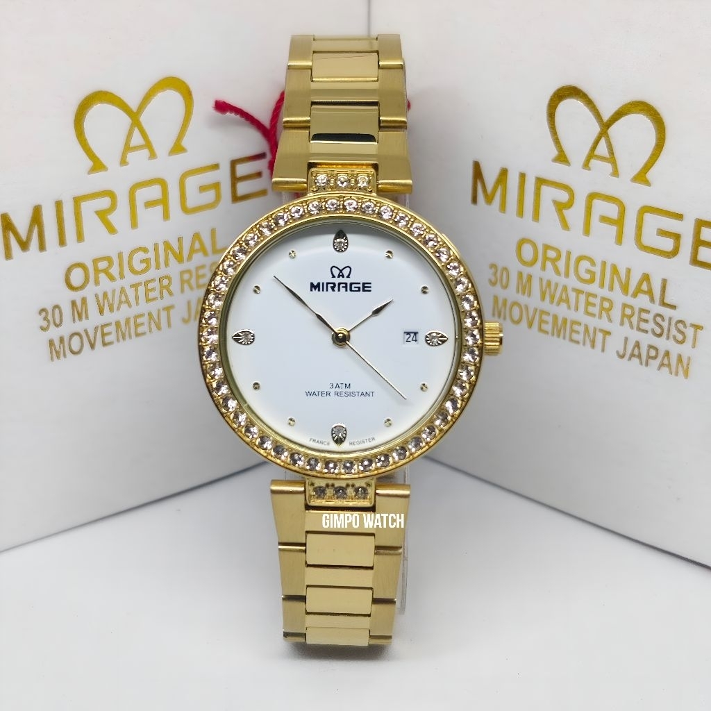 MIRAGE Jam Tangan Fashion Wanita Original Water Resistant 8889BRP-L