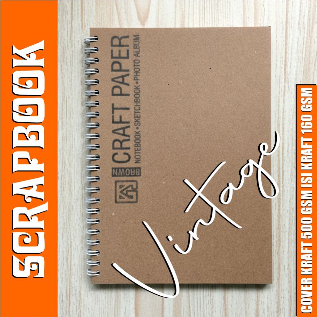 VINTAGE SCRAPBOOK A5 KRAFT/Sketchbook/Album Foto Kertas Kraft Coklat Tebal