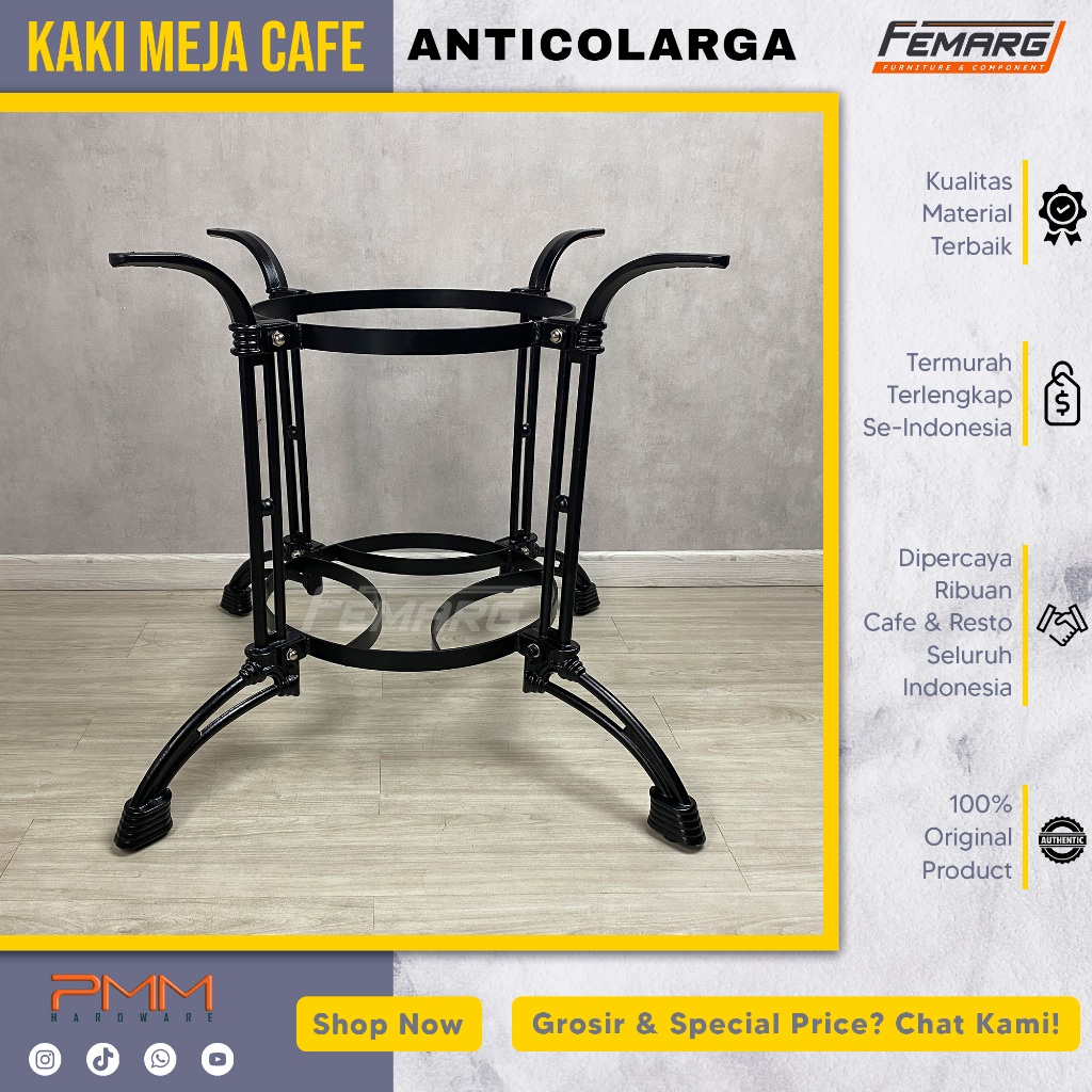 kaki meja FEMARG anticolarga | cafe restoran foodcourt antik besi cor