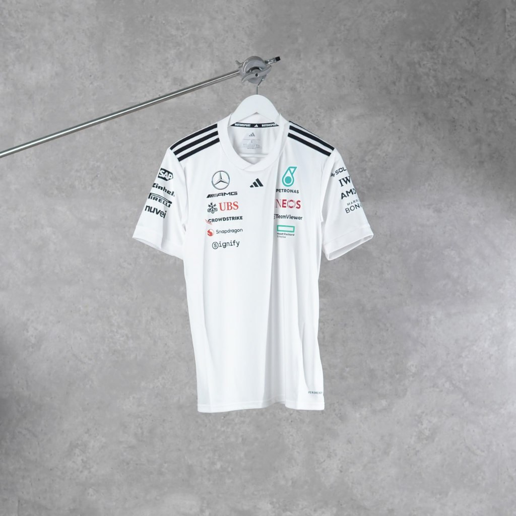 Kaos F1 PETRONAS MERCEDES AMG WHITE TSHIRT 100% ORIGINAL