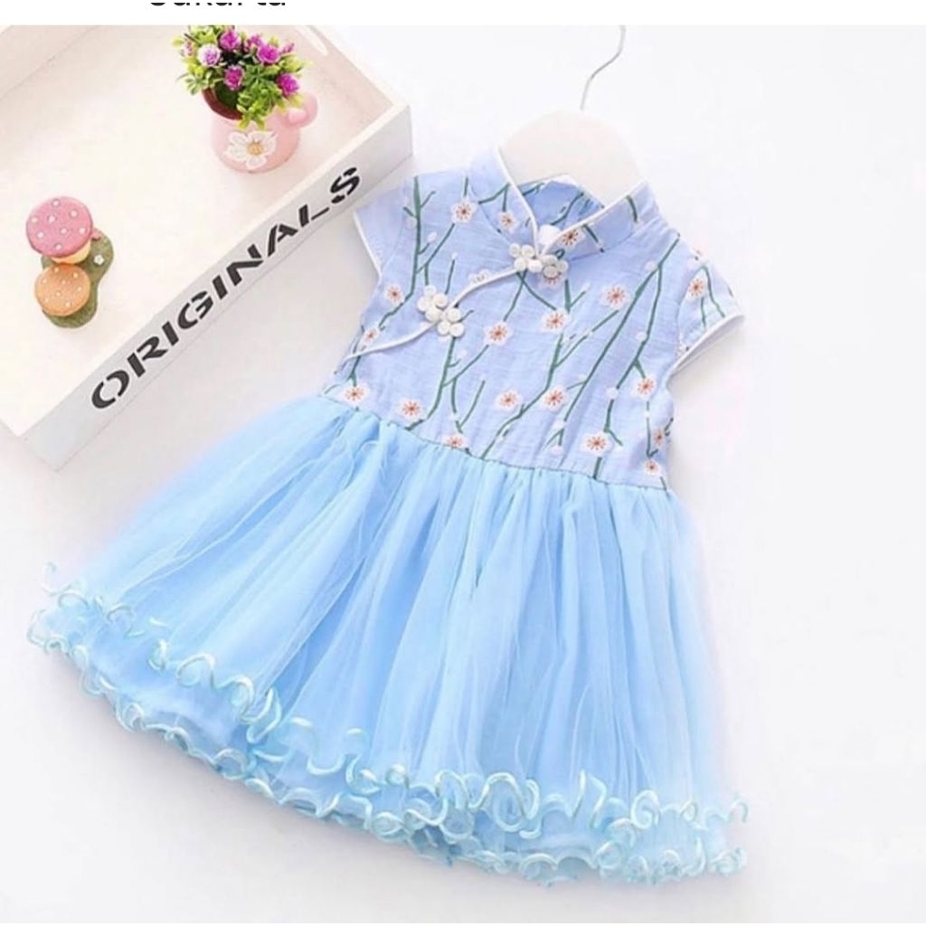 Dress cheongsam anak perempuan import
