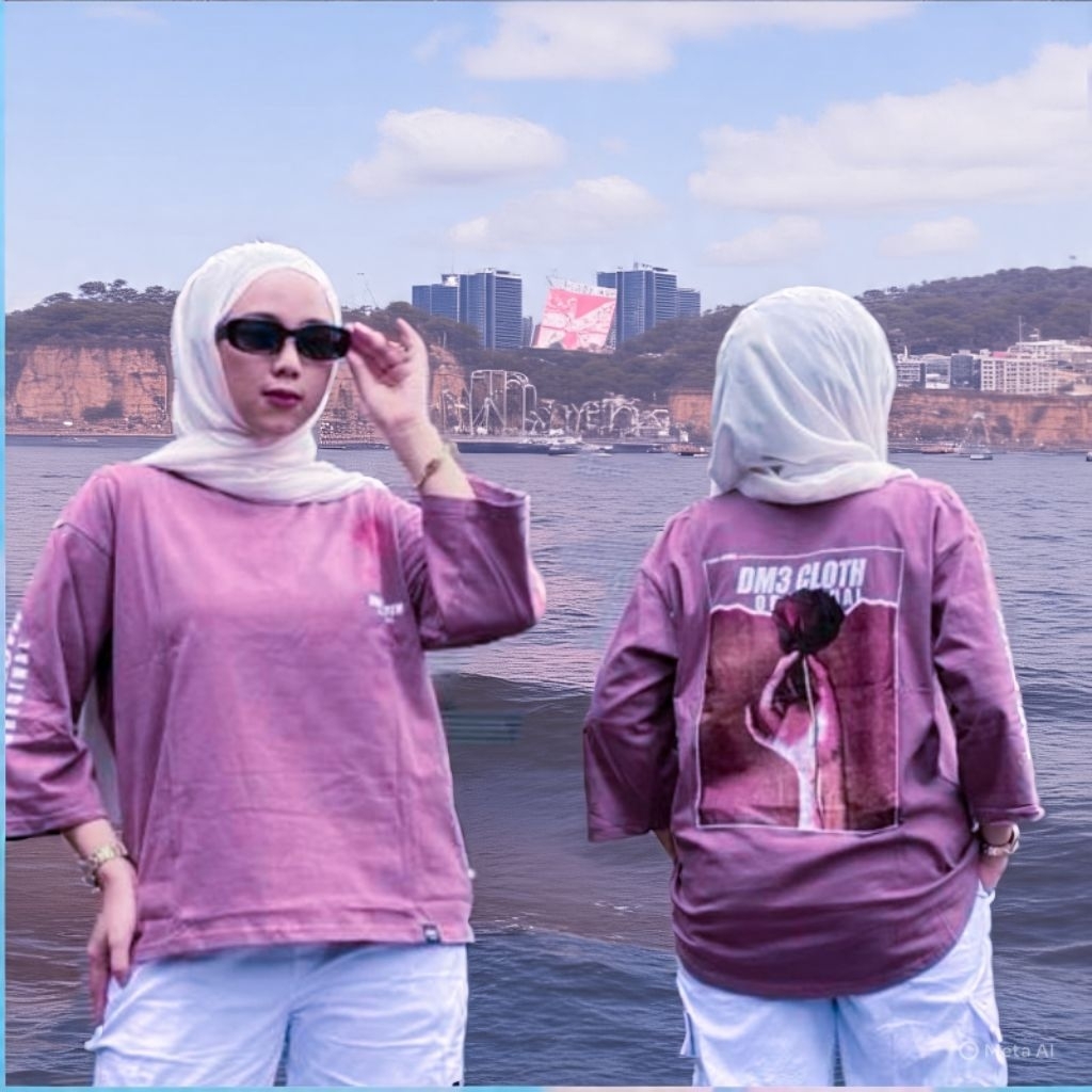 kaos oversize kaos wanita dm3 jumbo