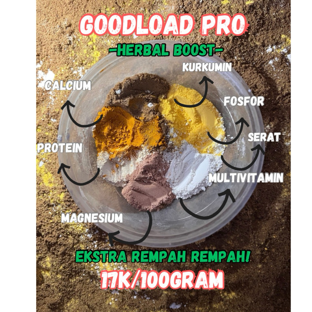 Gutload Gecko Breeding & Reptil EKSTRA REMPAH. GOODLOAD PRO 100g |Pakan Gutload Jangkrik, Ulat Hongk