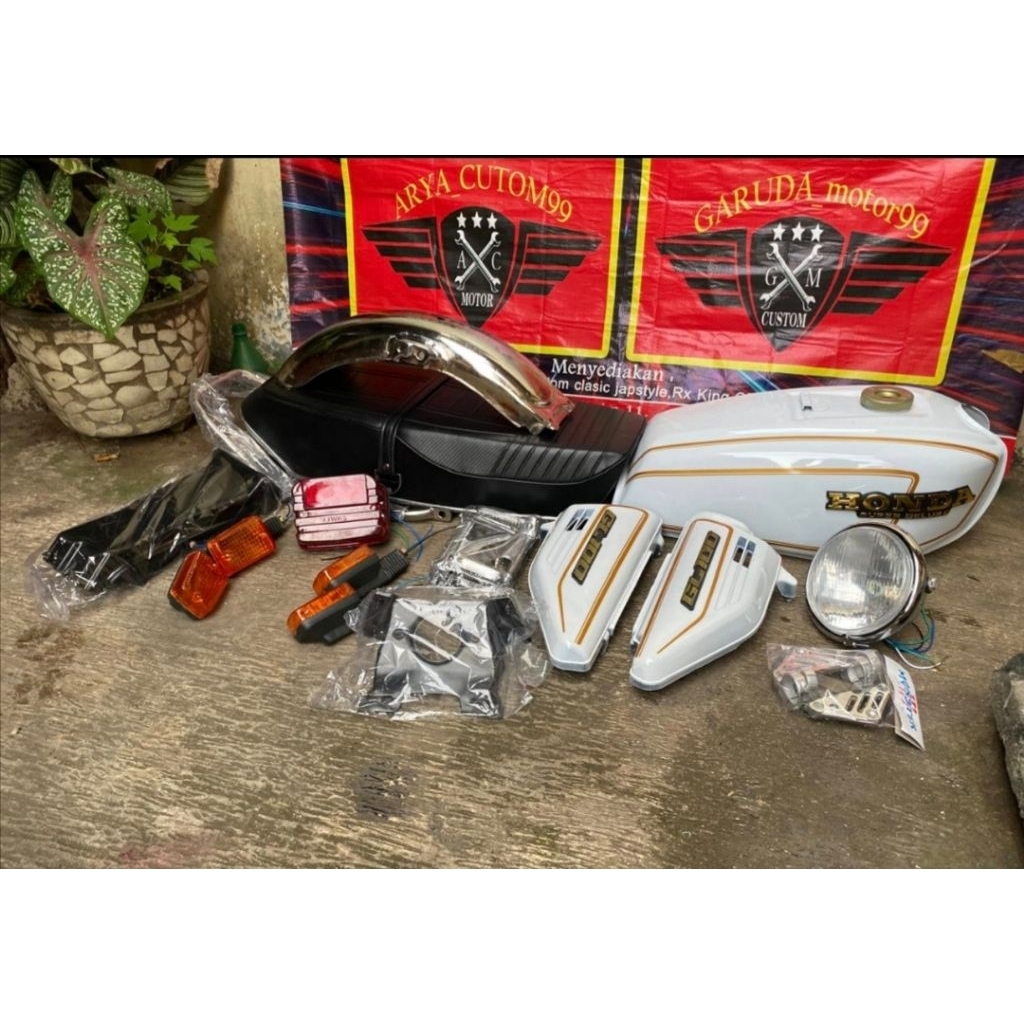 baju body honda gl 100 gl 125 gl series fulset tangki impor pres pabrikan set body komplit detail or