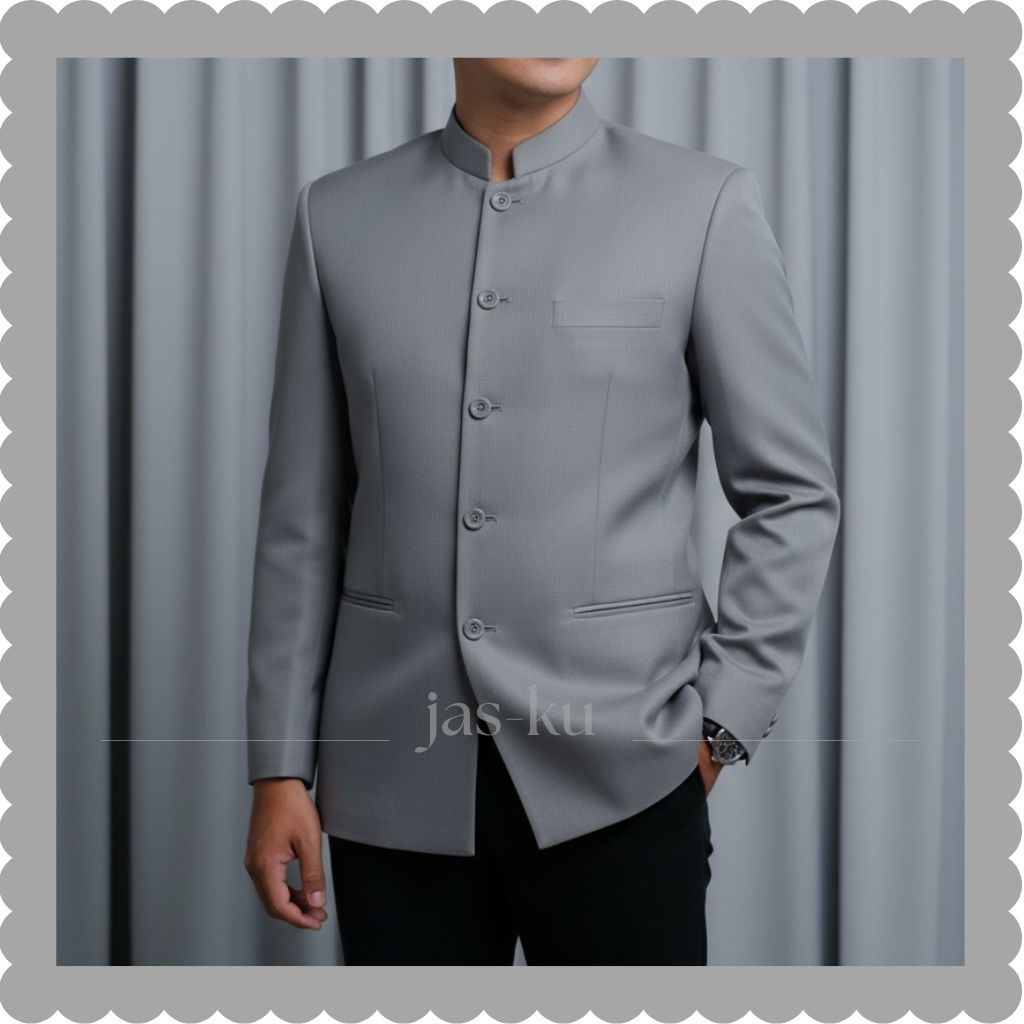 JAS-KU | JasKo Pria Warna Abu-Abu Model Polos Jas Semi Formal Blazer Murah Terbaru