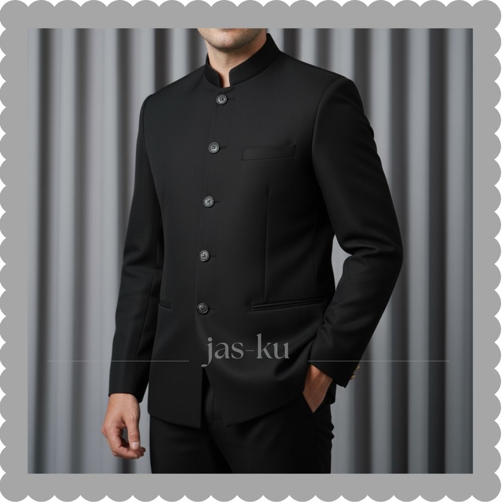 JAS-KU | JasKo Pria Warna Hitam Polos Blazer Semi Formal Jas Semi Koko Kekinian Terbaru
