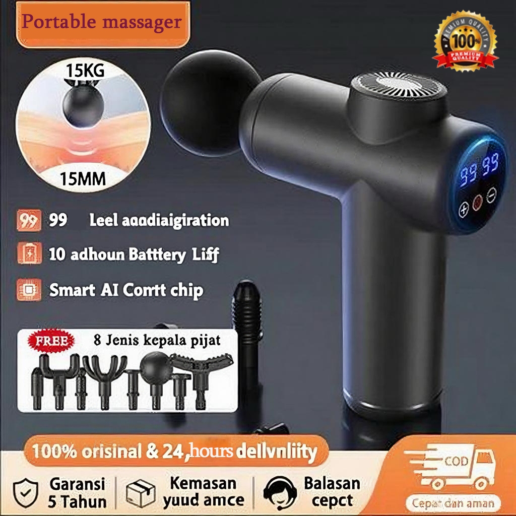 99 speed  Profesi Wanita/Pria Alat Pijat Elektrik 8 in1 Massage Gun Deep Tissue Muscle Therapy Elect