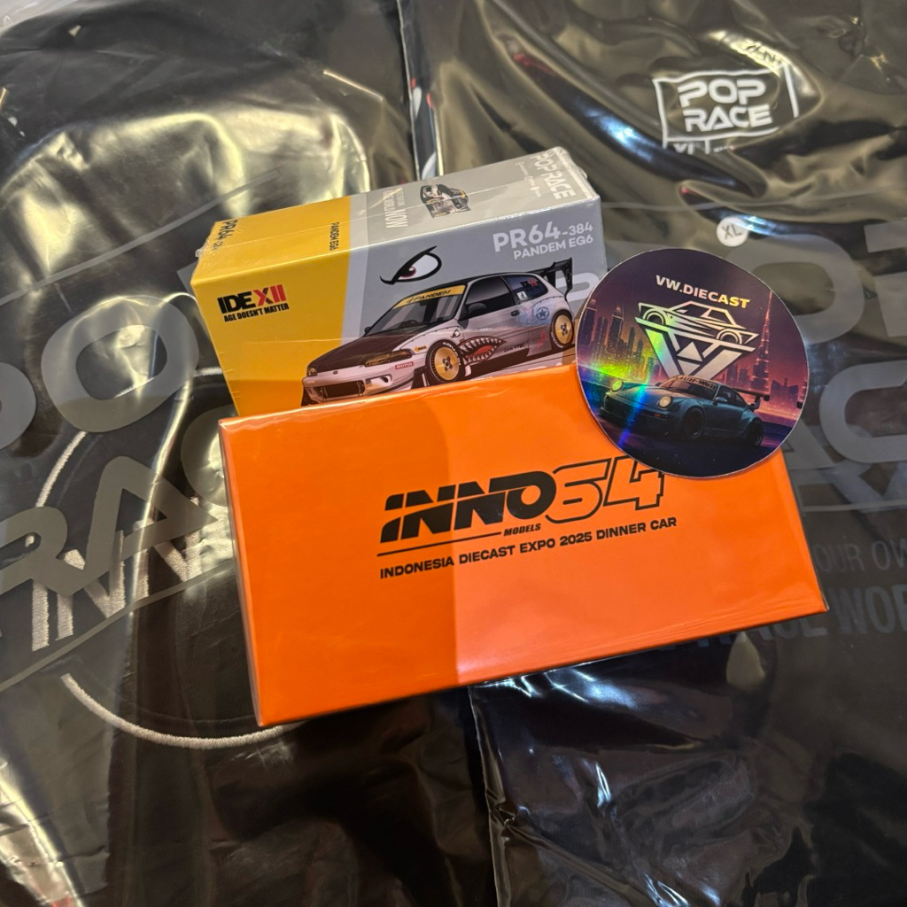 IDE Dinner Car Pop Race Civic Pandem EG6 + Inno64 Mercedes Benz 190E | Indonesian Diecast Expo 2025