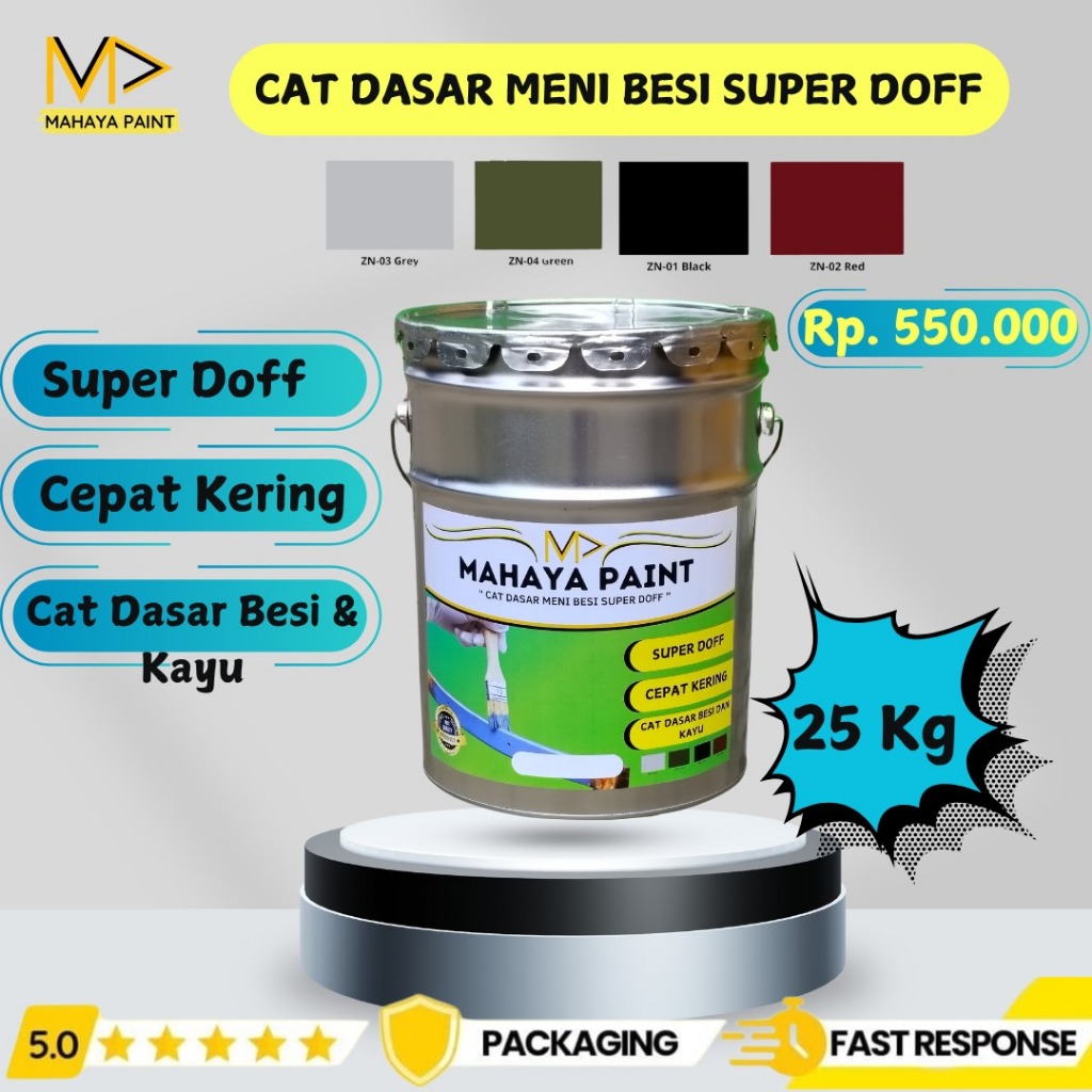 Cat Meni besi / Cat Dasar Anti Karat 25kg Mahaya Paint Cat Minyak Besi
