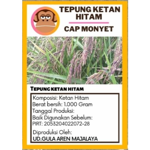 Tepung Ketan Hitam 1kg ASLI TANPA CAMPURAN CAP MONYET 1KG BROW