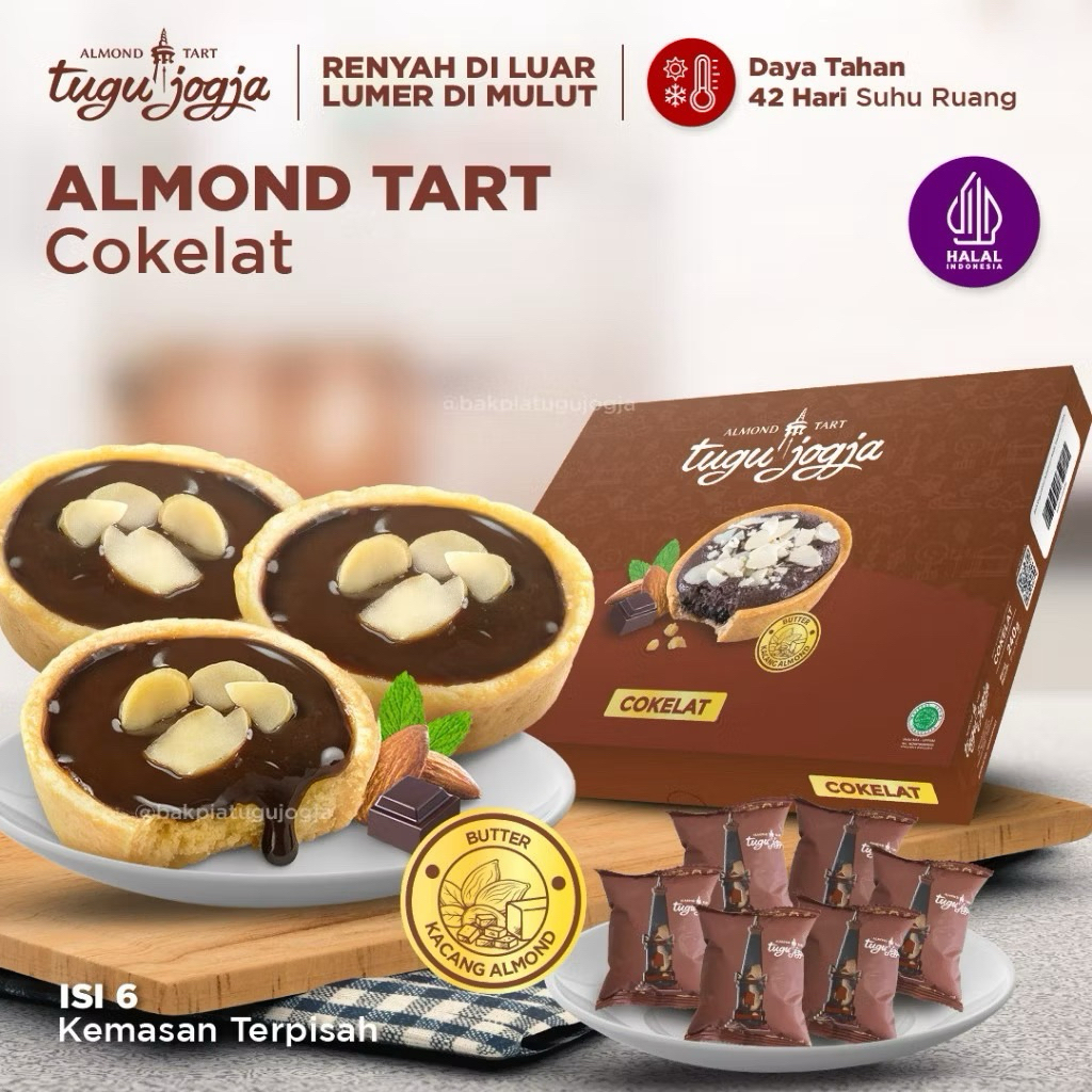 Almond Tart Tugu Jogja – Kue Kering Premium, Renyah & Gurih – Oleh Oleh Jogja
