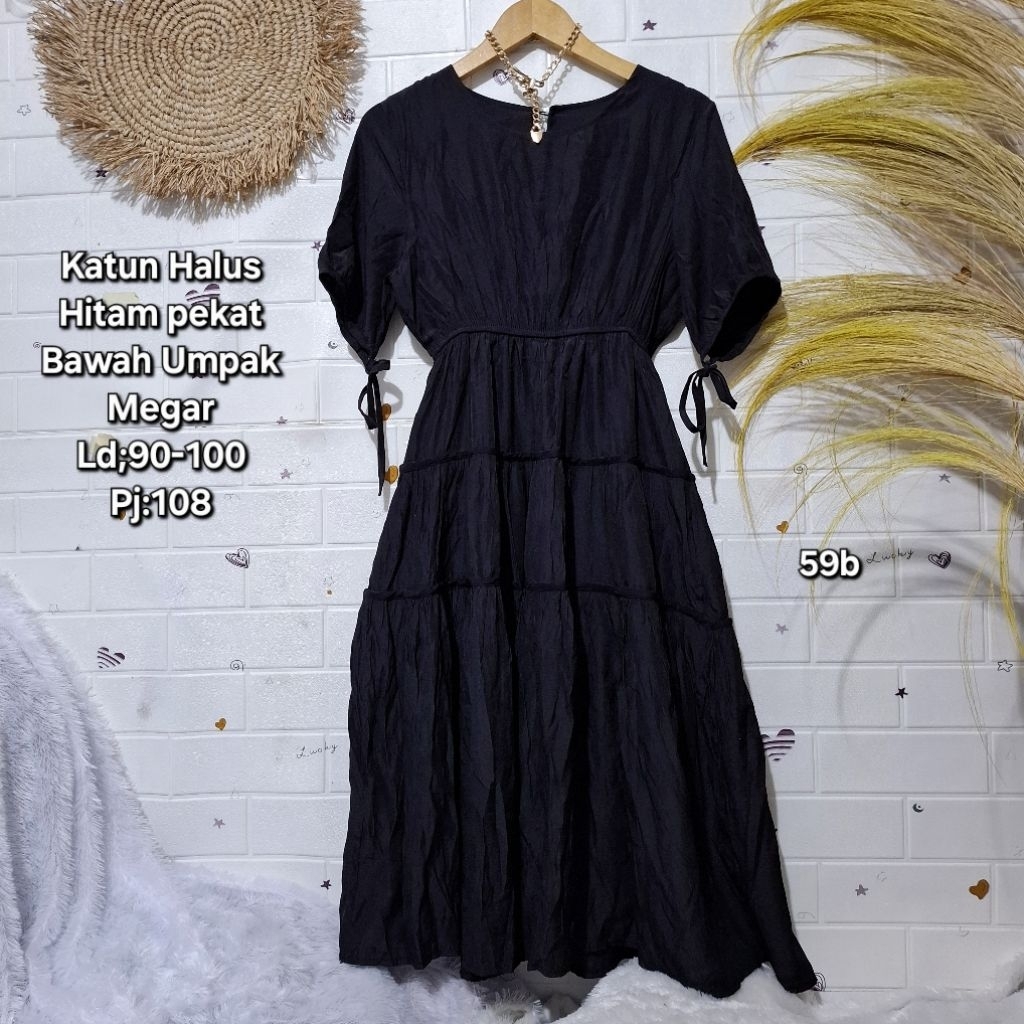 Dress/Long Dress Wanita Kekinian - Dress Korean - Vintage Dress - Dress Lengan Balon