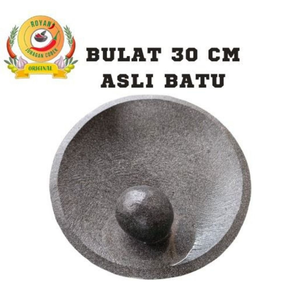 COBEK BULAT ASLI FAHAT 30 CM FREE ULEKAN PADANG BATU ALAM ASLI MURNI GARANSI