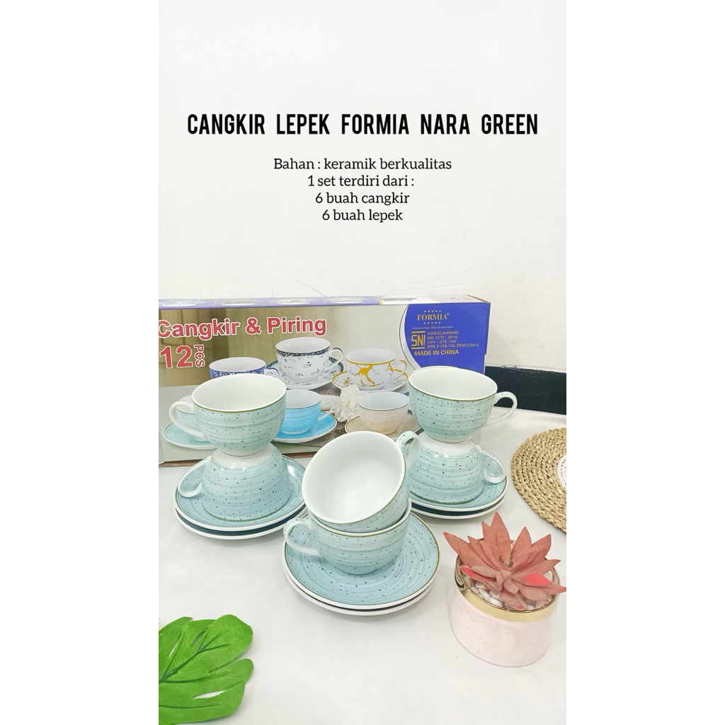 CANGKIR LEPEK FORMIA NARA / CANGKIR SET 12 PCS KERAMIK