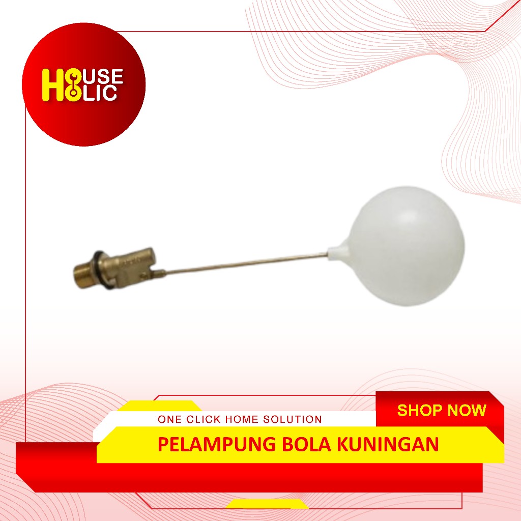 Pelampung Bola Otomatis Drat Kuningan Pelampung Air Toren Bak 1/2" 3/4"