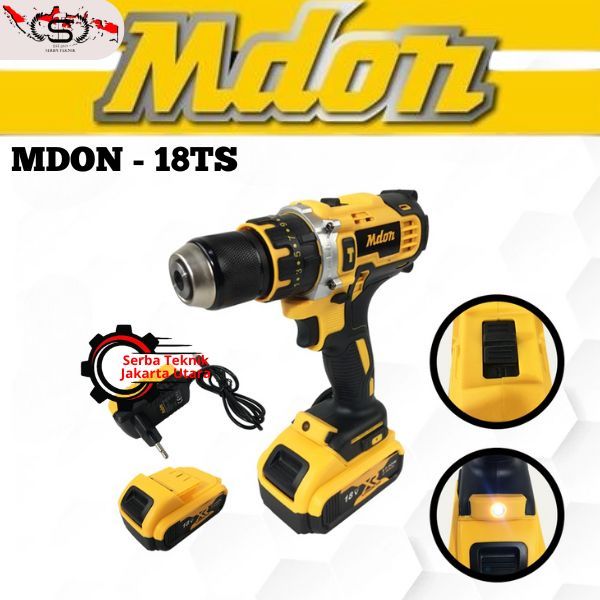 MESIN BOR MDON 18TS Cordless Drill Impact Drill 18V BATERAI BESI BETON