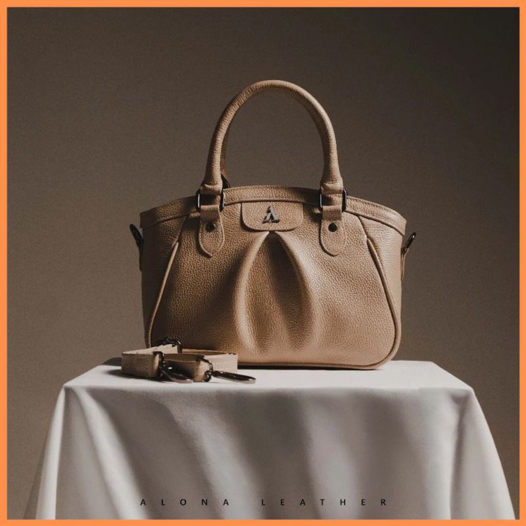 Alona Leather Gretha Bag - Tas Selempang Bahu Wanita Slingbag Cewek Kulit Sapi Asli 100% Original Fr