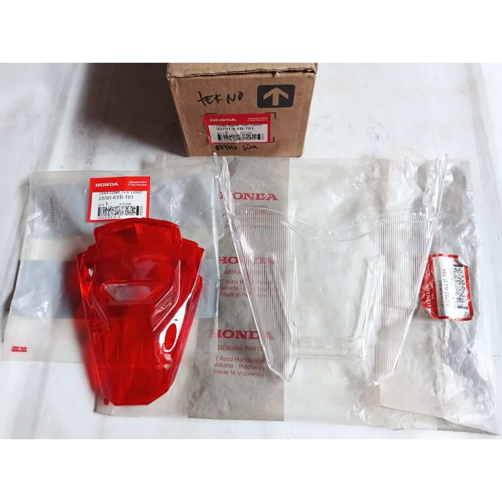 Kaca mika Lampu stop reting belakang Honda VARIO 110 TECHNO CBS Karbu lama Original baru AHM 33702-K