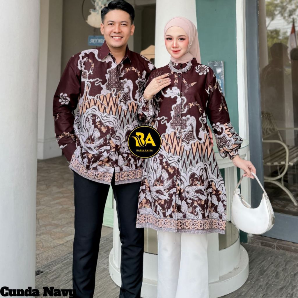 Baju Batik Couple Pasangan Lengan Panjang Size M L XL XXL| Tunik Batik Couple Modern| Kemeja Batik C