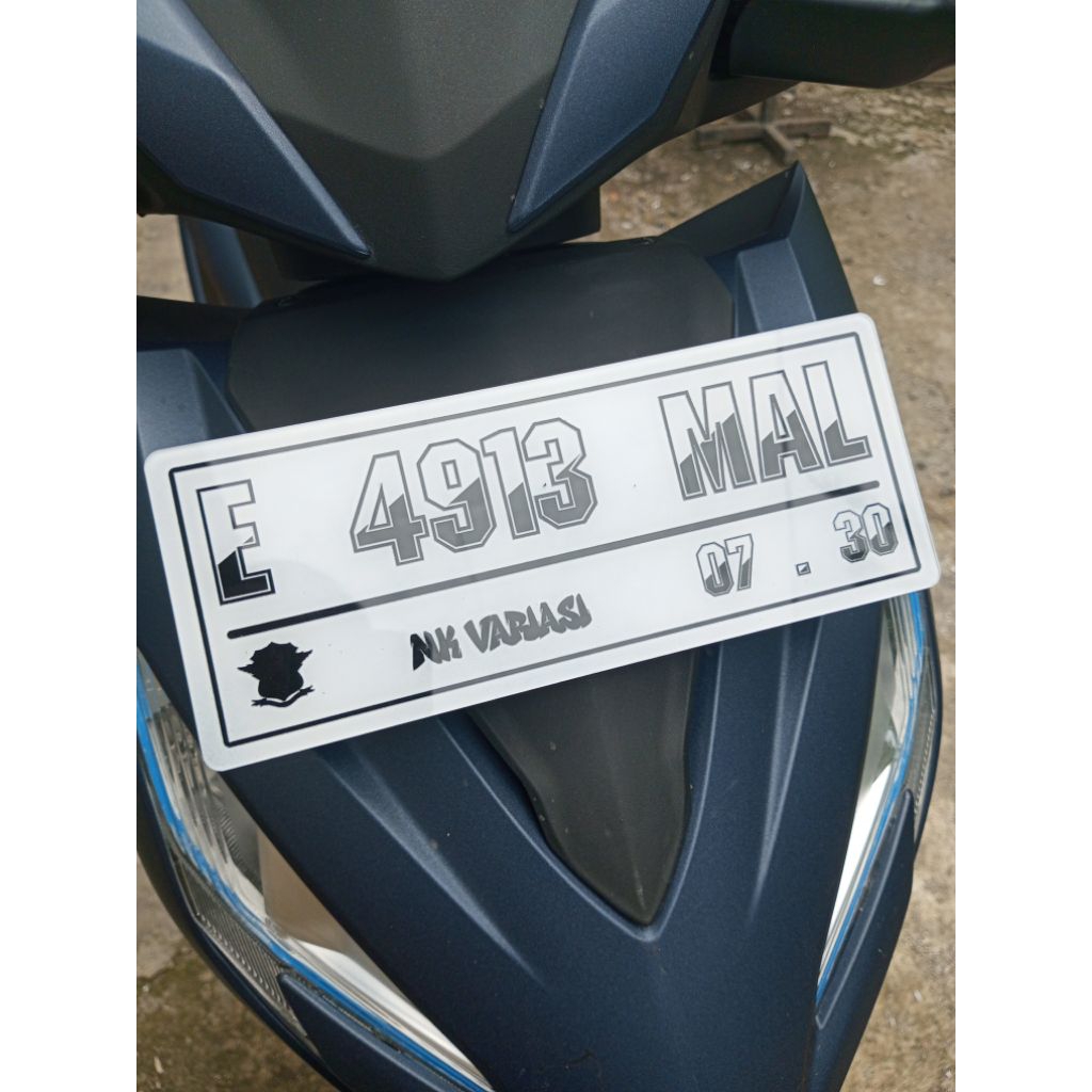 Plat Nomor Motor Variasi custom Nama Ukuran 24 x 9,6 cm
