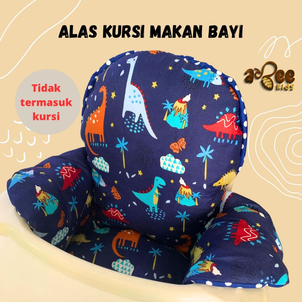 Abeeofficial Alas kursi makan bayi universal motif bolak balik bantal kursi makan