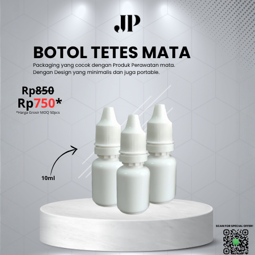 BOTOL TETES MATA 10ML PUTIH | BOTOL TETES 10ML | BOTOL MINI PORTABLE TETES 10ML PUTIH