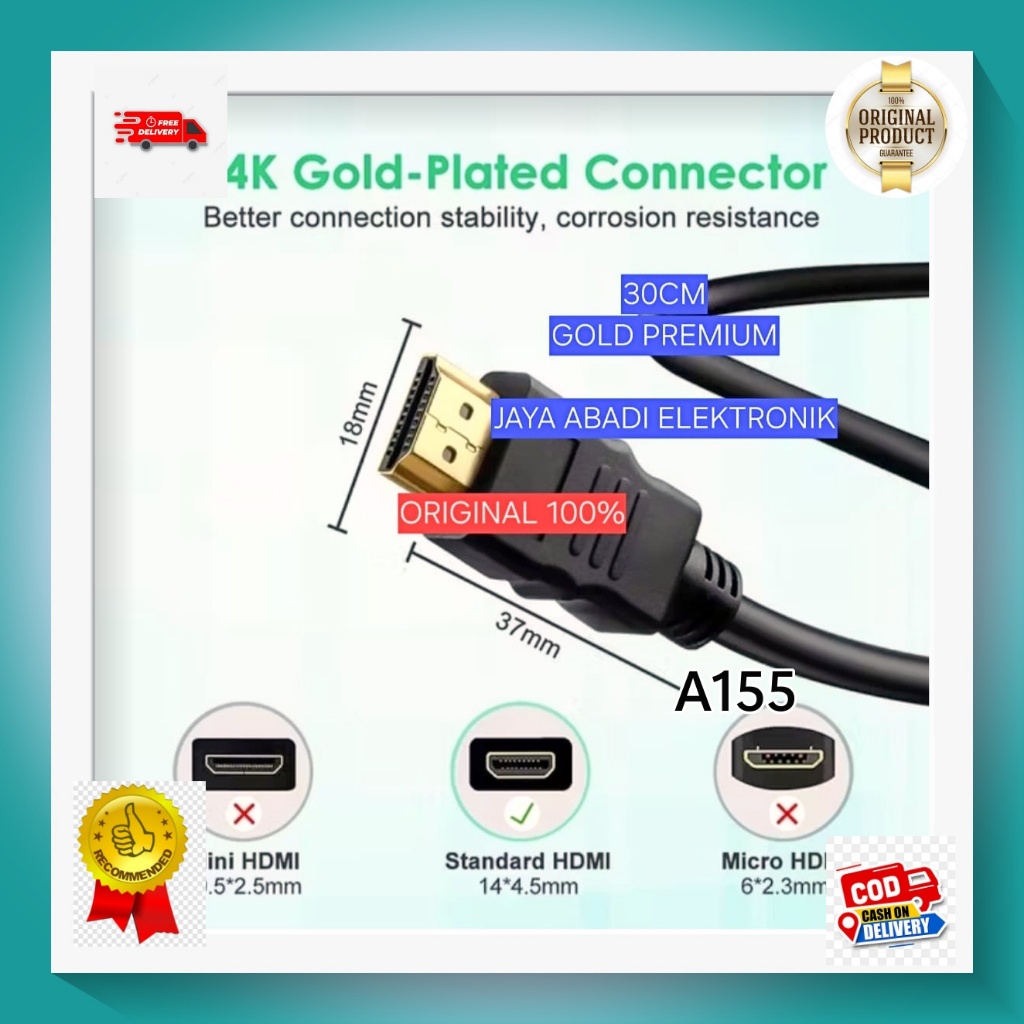 A155 ORI 100% MALE TO FEMALE KABEL 30 CM CEWE COWO EXTENSI EXTENSION CORD SAMBUNGAN HDMI  PERPANJANG