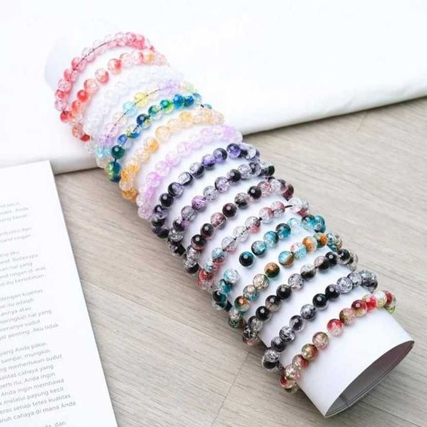 G54 - Gelang Giok Polos Cantik Kristal Warna-Warni / Gelang Korea lucu / Gelang Murah / Aksesoris wa