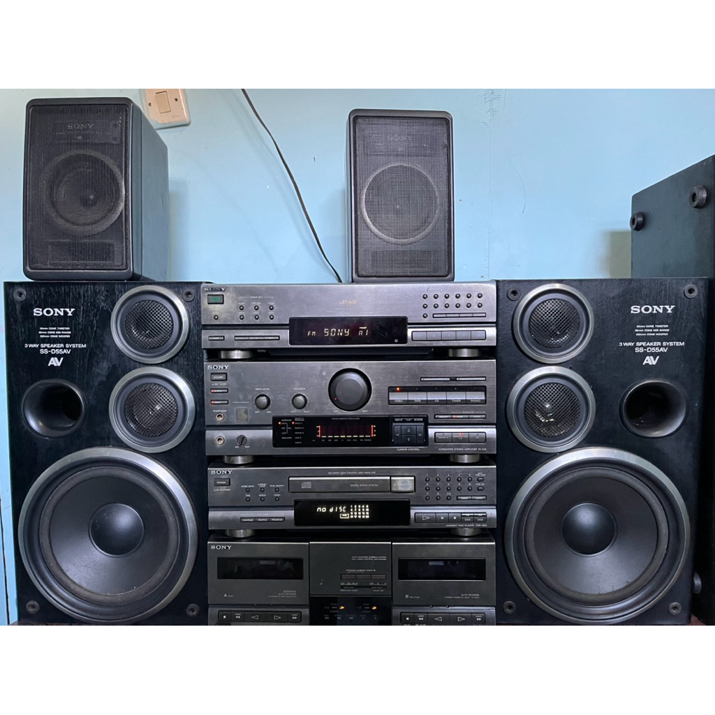 tape deck radio ampli cd sony LBT jadul A-50 jepang paket lengkap tinggal pakai kondisi normal semua