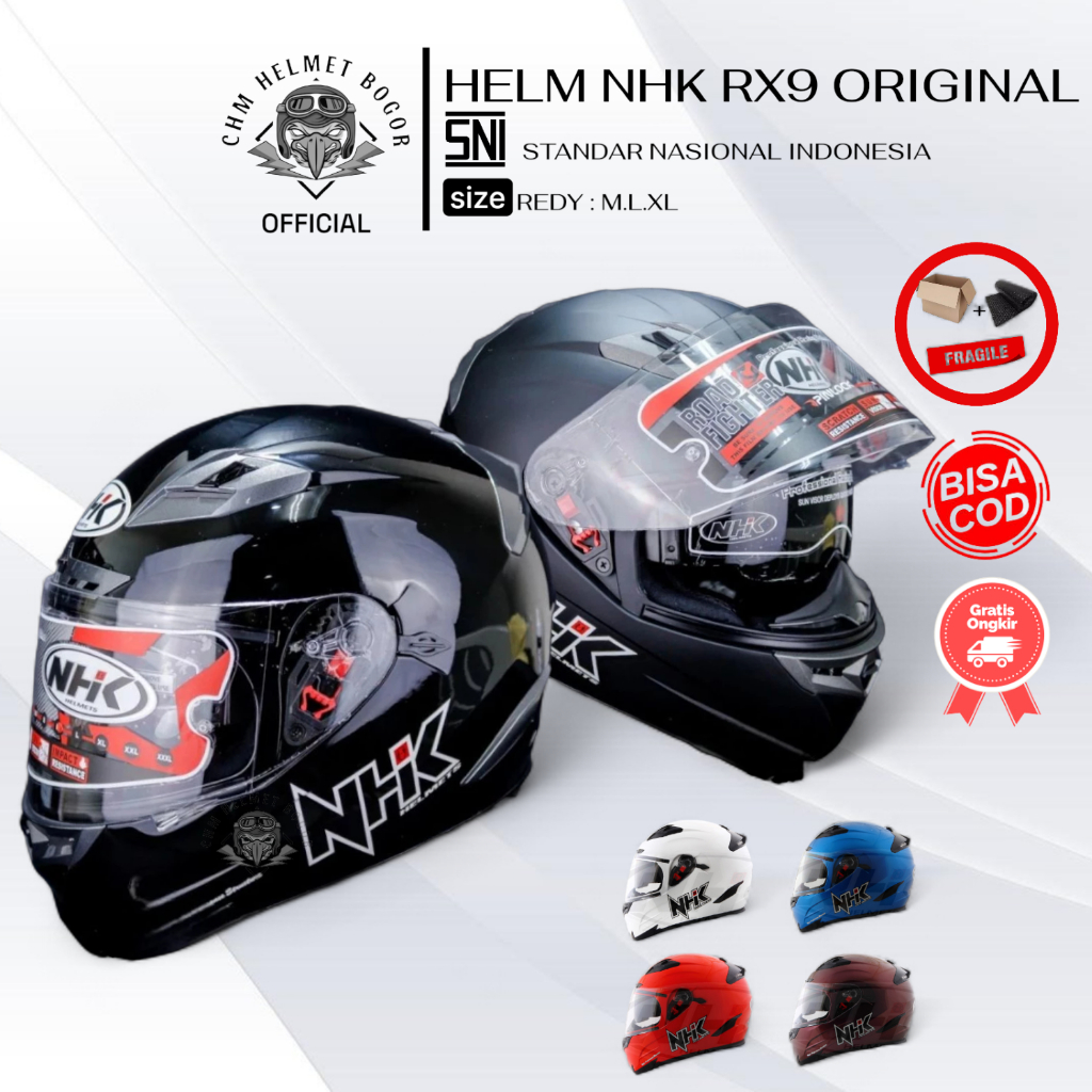 HELM FULL FACE NHK RX9 SOLID DOUBLE VISOR ORIGINAL