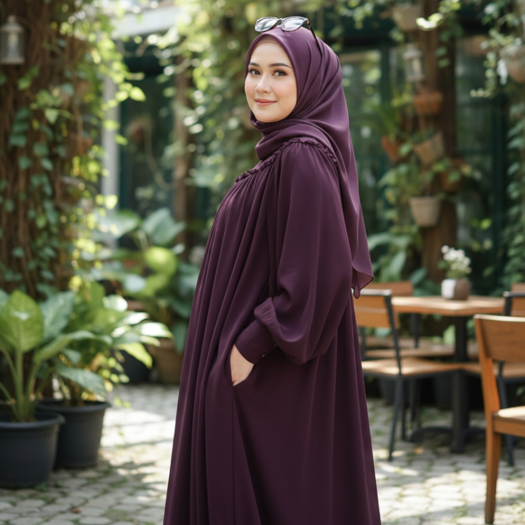 SHOFIYA OFFICIAL STORE GAMILA GAMIS DRESS WANITA SYARI SYAR'I POLOS MUSLIM TERBARU - RAVENA