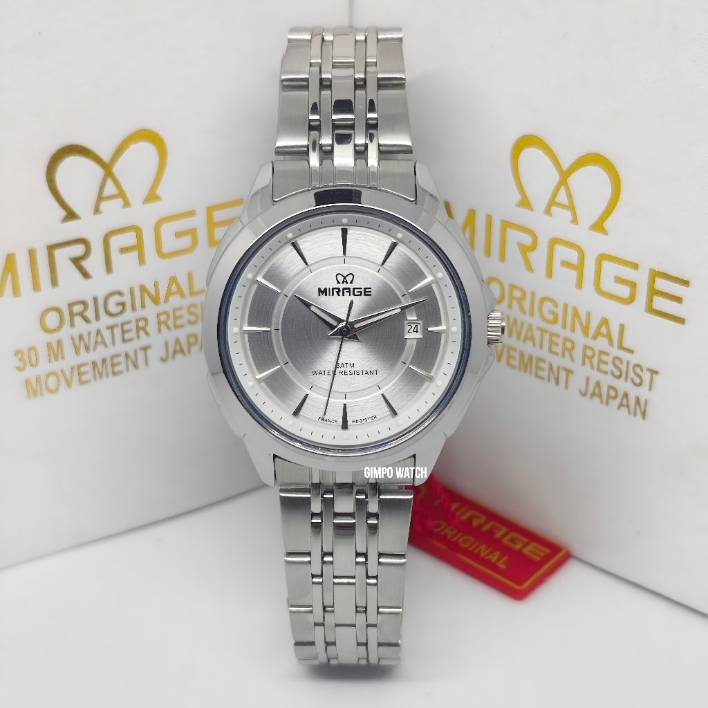 MIRAGE Jam Tangan Analog Wanita Full Silver 8833BRP-L