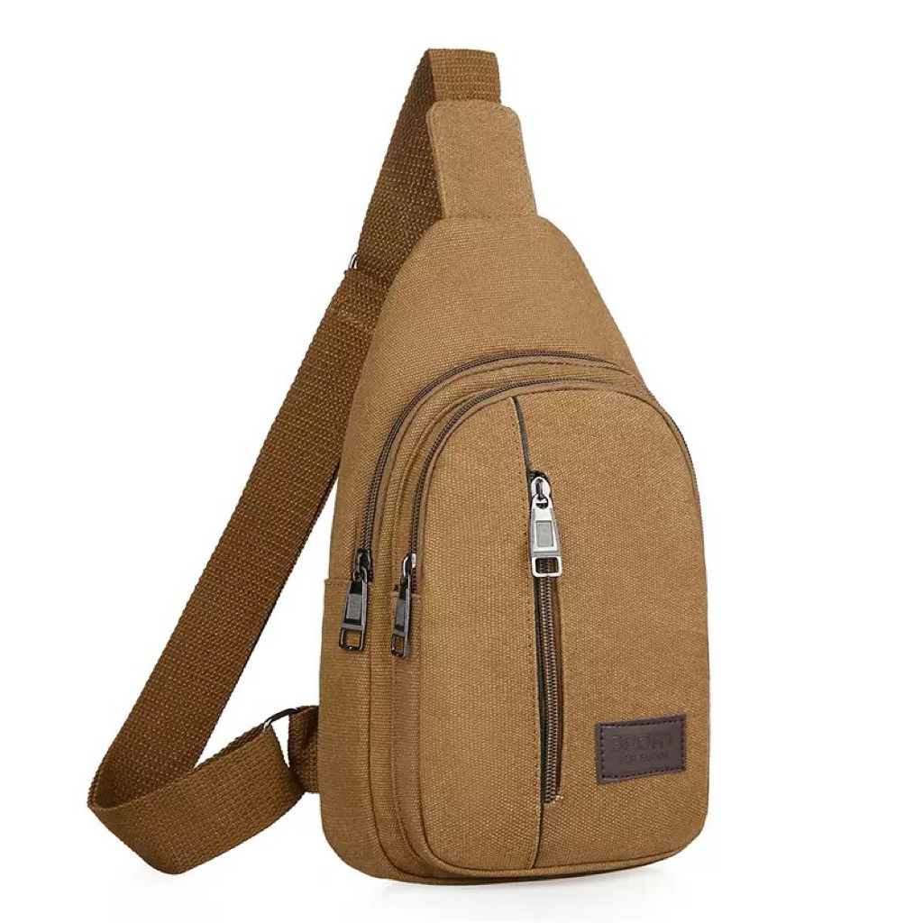 TAS PRIA PUNGGUNG BAHAN KANVAS BANYAK RUANG TAS SLINGBAG PRIA TAS REMAJA GAUL TERKINI TAS COWOK KANV
