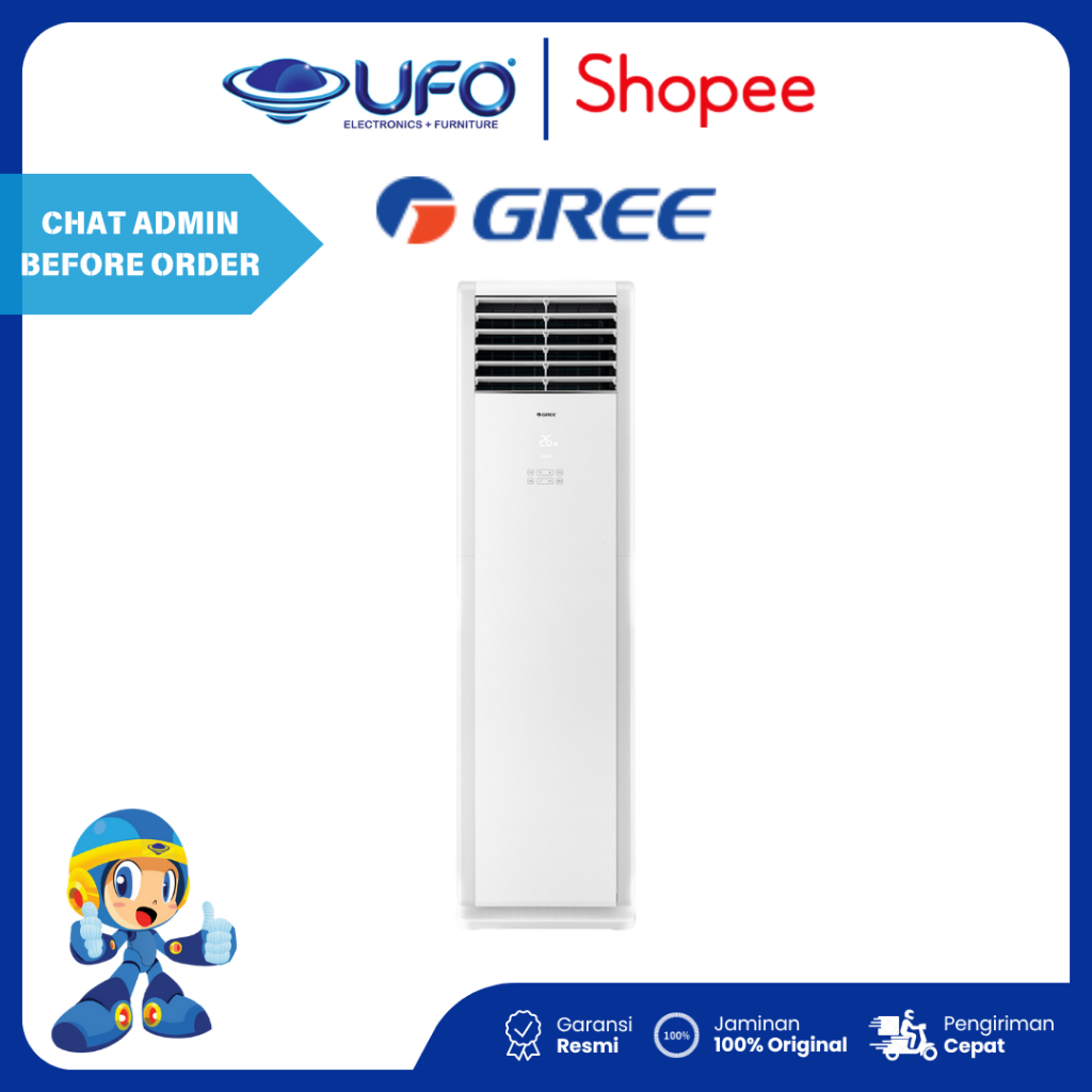 AC Gree 5 PK Standing Floor Inverter Smart WIFI GVC48TS