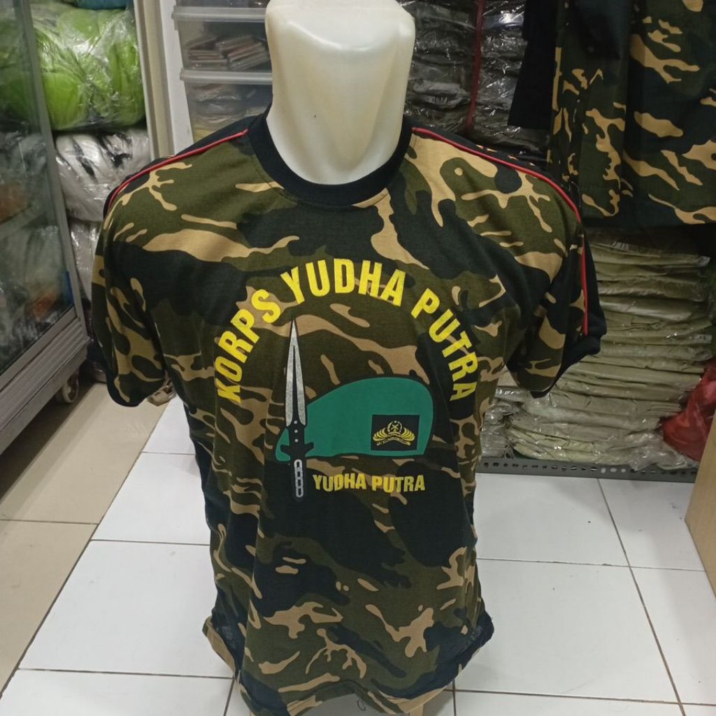 kaos loreng ppm logo baret kombinasi pundak / kaos ppm loreng logo baret