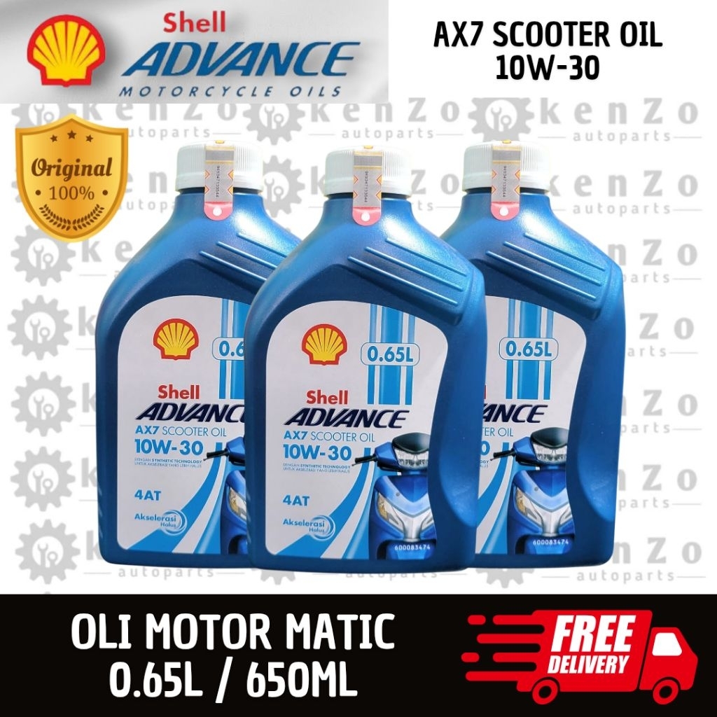 Oli Shell Biru Advance Ax7 10w-30 Motor New Beat Deluxe Scoopy Prestige dll 0.65L