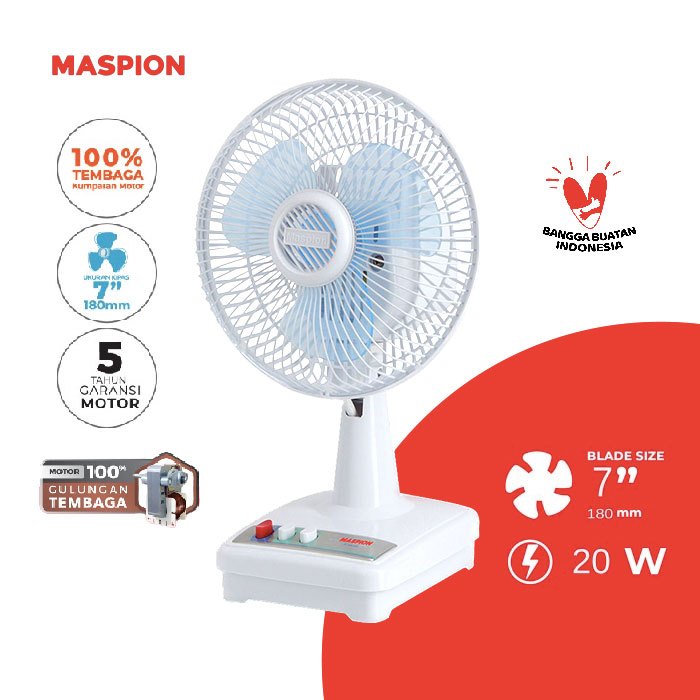 Maspion Desk Fan Kipas Angin Meja Maspion 7 Inch - F-18DA 7" F18DA