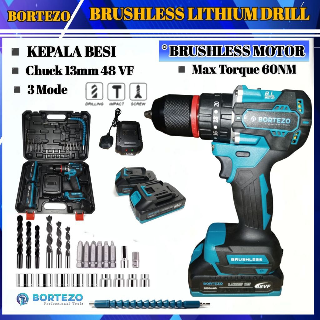 BRUSHLESS 48VF BOR BATERAI