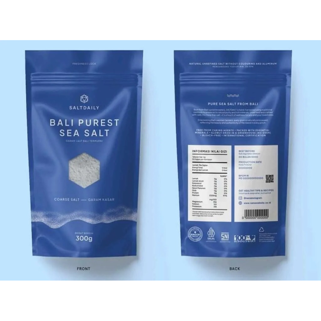 Salt Daily Garam Laut Premium Bali  300 gr Garam Kasar Garam Halus Garam Masakan Daily