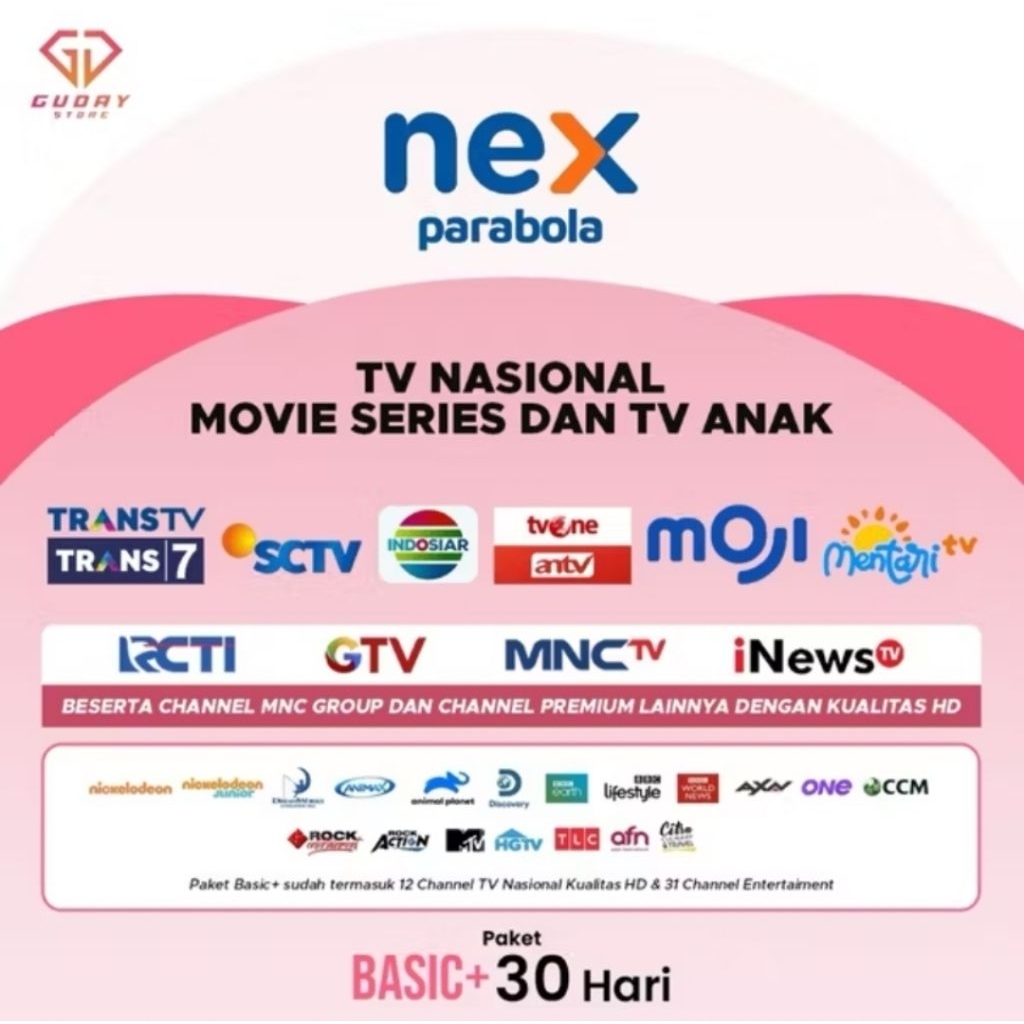 PROMO PAKET NEX Parabola/MATRIX TV Paket Basic + Kids 30HARI /180HARI /1TAHUN Kualitas HD Bangettttt