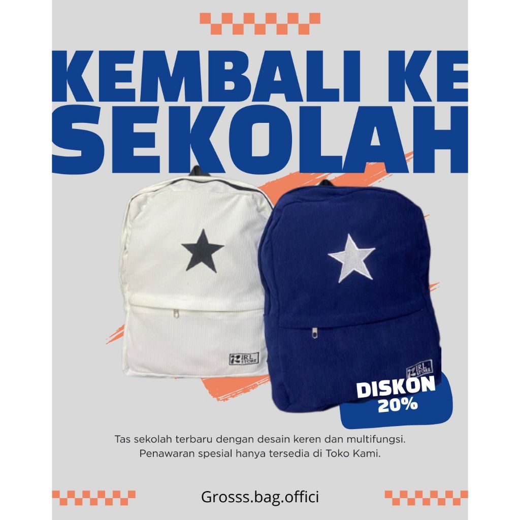 tas sekolah  corduroy pria wanita