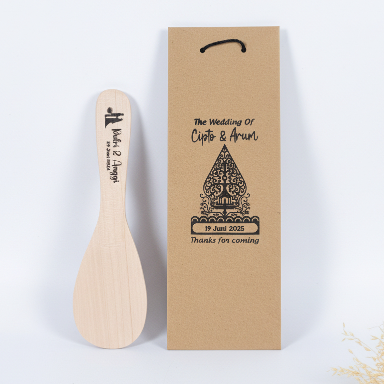Sovenir Pernikahan Centong Kayu Unik Lucu Custom Nama l Banyak Pilihan Kemasan