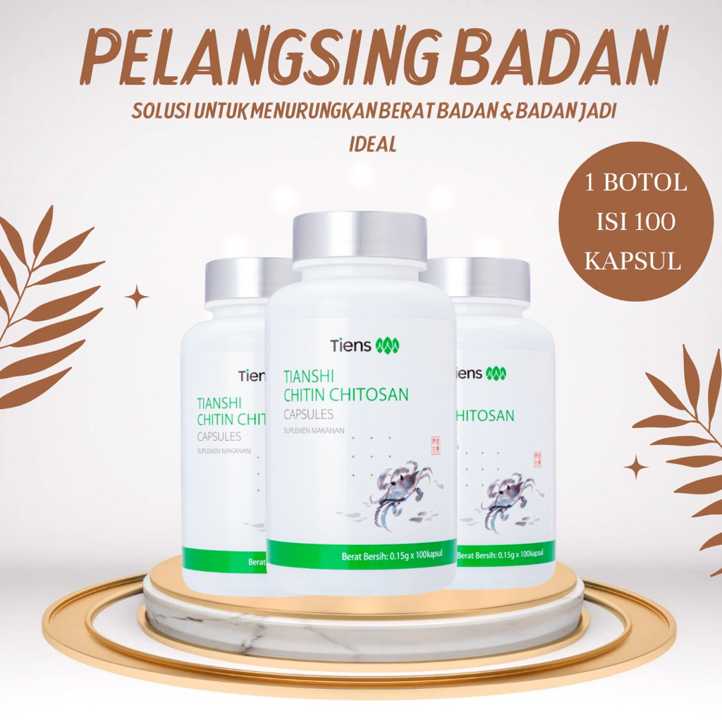 [BISA COD]Chitin Chitosan Pelangsing Badan Tiens Alami Obat diet Detox Menurunkan Lemak Tubuh Pelang