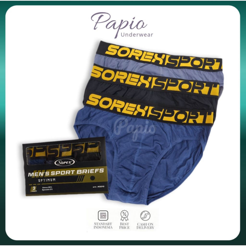 Papio - [3 PCS] Celana dalam pria laki-laki SOREX OPTIMUM M3010