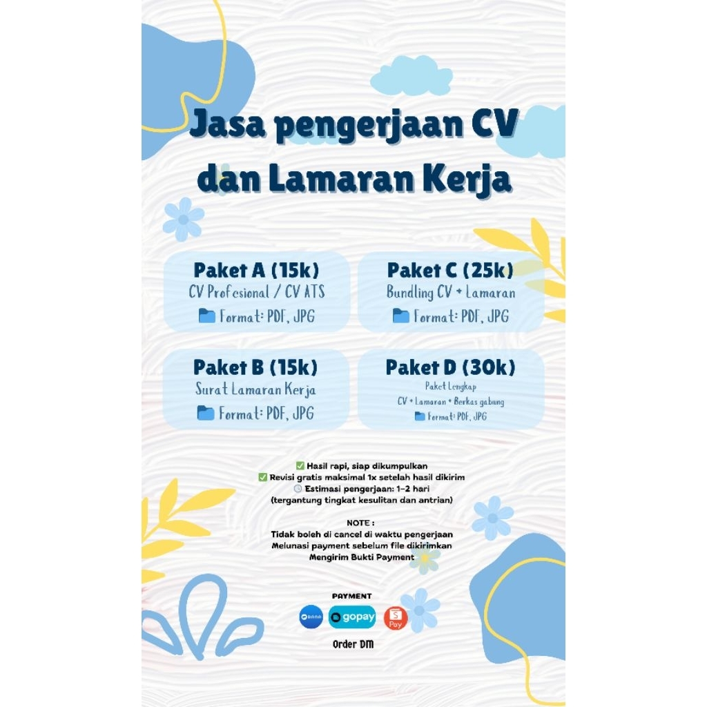 Jasa Pembuatan CV dan Surat Lamaran