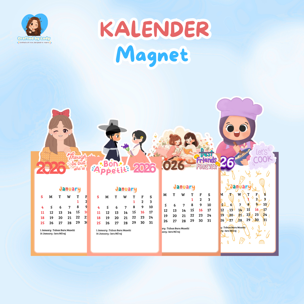 Kalender Magnet Custom – Souvenir Unik & Bermanfaat