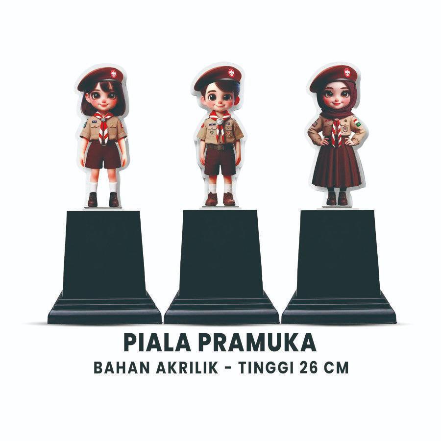 Piala Plakat Pramuka Akrilik Plus Tatakan TK SD PAUD Bahan Berkualitas Tinggi Desain Elegan Cocok un