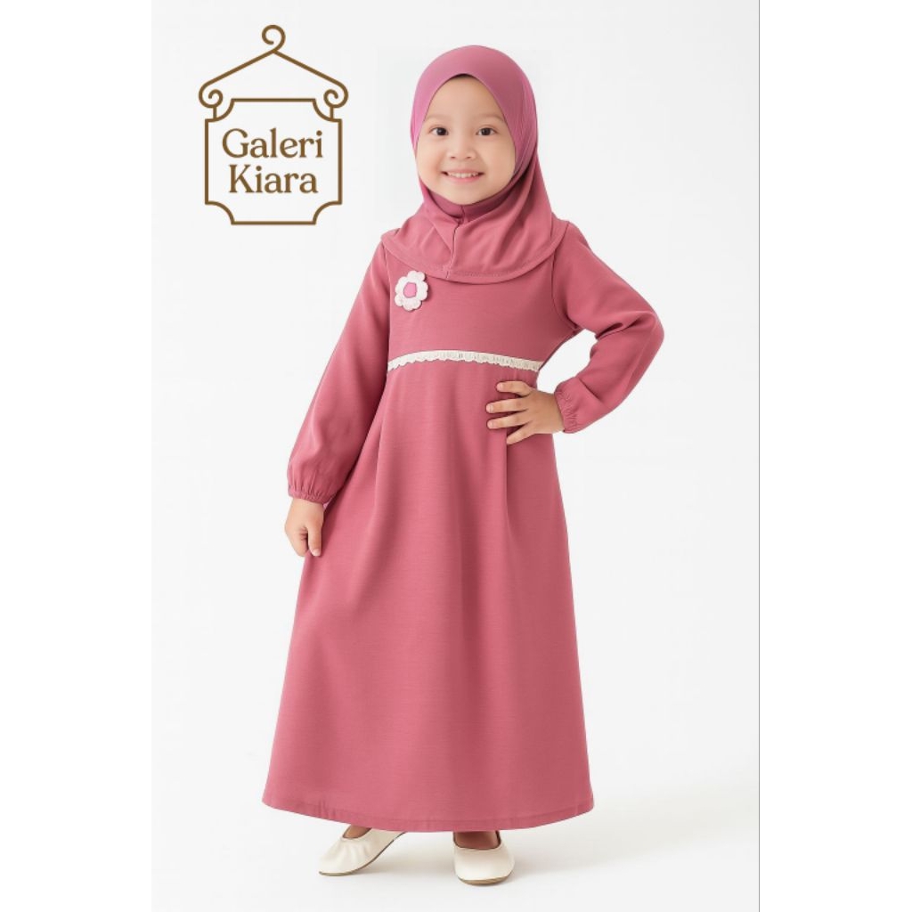 Setelan Hijab Anak Perempuan | Gamis Anak Crinkle Airflow Nyaman & Cantik